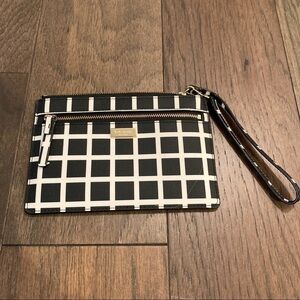 KATE SPADE Laurel Way Tinie Black & White Wristlet Wallet NWOT